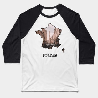 Map of France Baseball T-Shirt